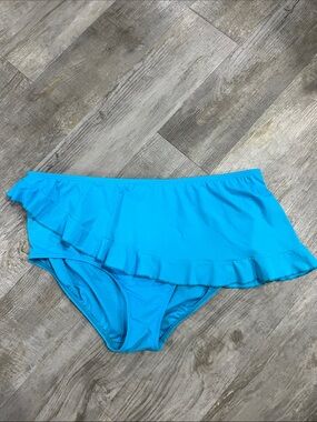 Turquoise Ruffle Swim Bottoms